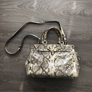 Danier leather snakeskin tote